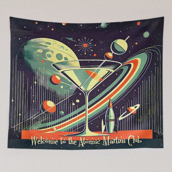 Item preview, Welcome To The Atomic Martini Club Retro Futuristic Space Age Launch designed and sold by Lee Hiller Designs.