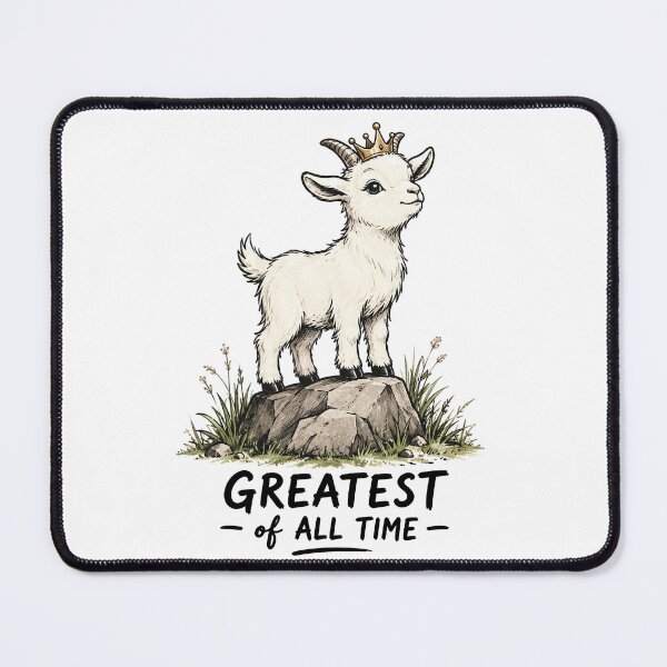 Item preview, Greatest Of All Time Goat | Cute Crowned Goat On Rock | Funny GOAT Animal Illustration designed and sold by Spyshirt.