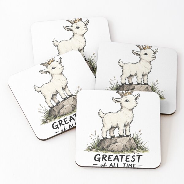 Item preview, Greatest Of All Time Goat | Cute Crowned Goat On Rock | Funny GOAT Animal Illustration designed and sold by Spyshirt.