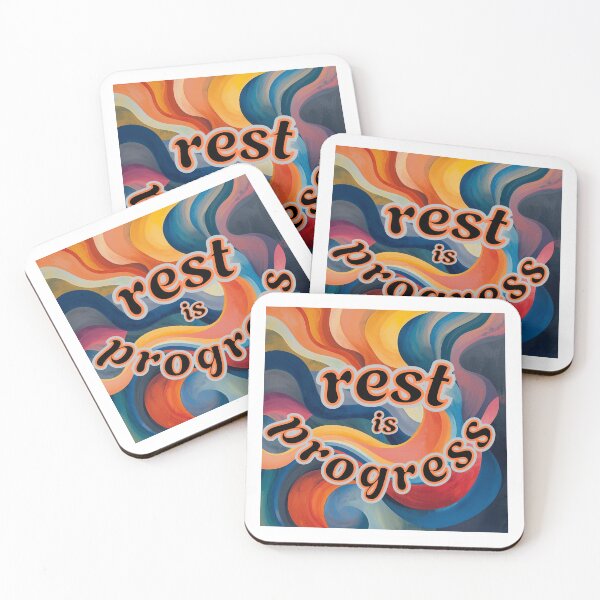 Item preview, Rest Is Progress – Colourful Motivational Quote designed and sold by Snedsdigital.
