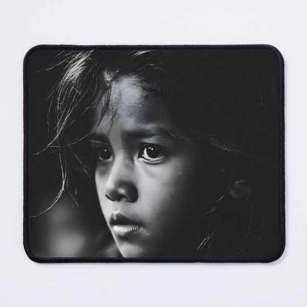 Item preview,  Tomorrow May Be Better - Black and White Portrait of A Young Girl designed and sold by AmoebaPress.
