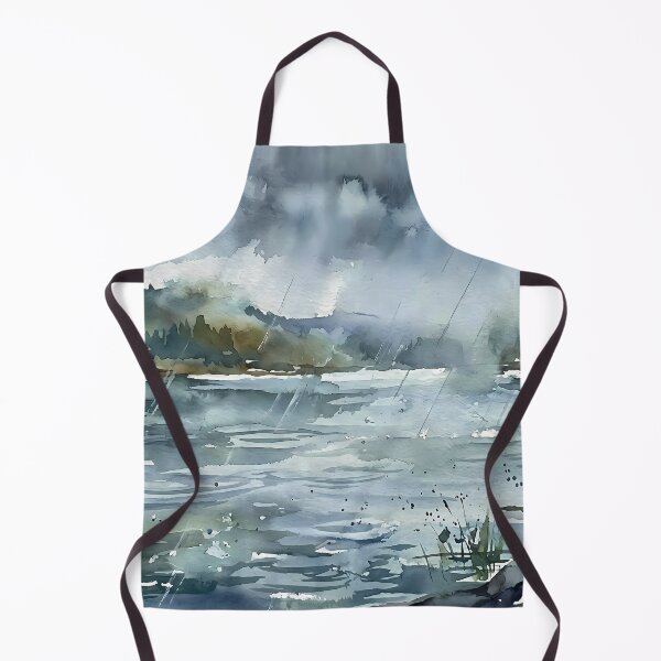 Item preview, Rain on a lake. Watercolor designed and sold by Mia's Menagerie.