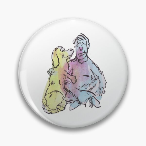 Item preview, Colourful man and his dog designed and sold by Inky Fingers Illustrations.
