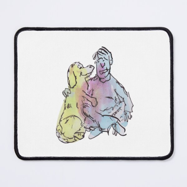 Item preview, Colourful man and his dog designed and sold by Inky Fingers Illustrations.