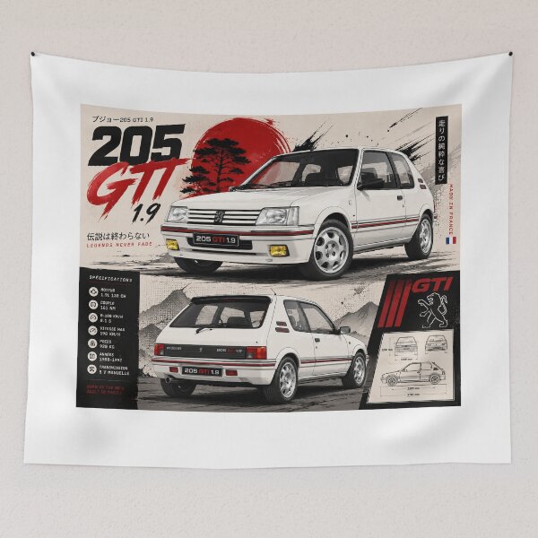 Item preview, Retro Poster - 205 GTI Japanese Style Edition designed and sold by AnimeShin.
