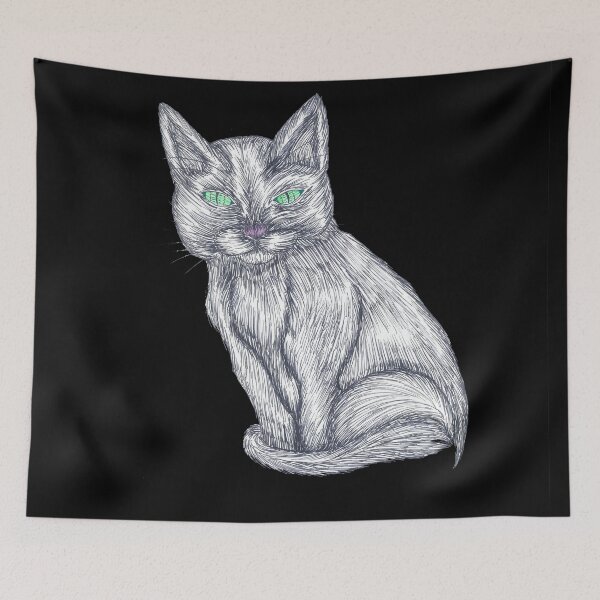Item preview, Occult Gaze Gothic Cat designed and sold by Nocturnal Ink Studio.