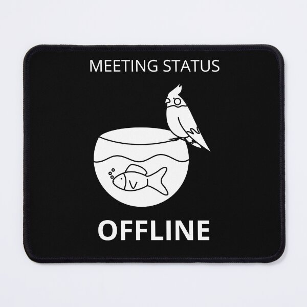 Item preview, Meeting Status: Offline - Funny Parrot and Fish designed and sold by ContigoART.