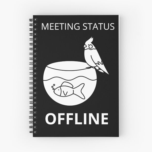 Item preview, Meeting Status: Offline - Funny Parrot and Fish designed and sold by ContigoART.