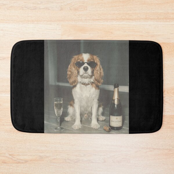 Item preview, Funny Cavalier King Charles Spaniel Wearing Sunglasses Drinking Champagne At Party designed and sold by DaphoLatara.