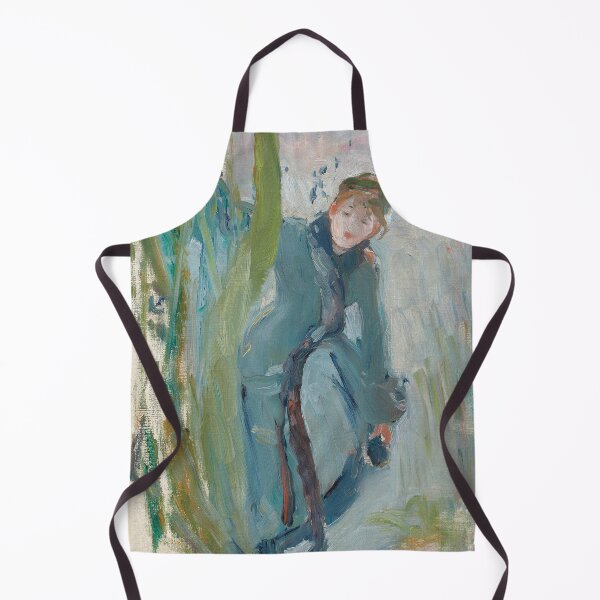 Item preview, Jeune fille remettant son patin by Berthe Morisot -  Impressionist Painting Garden Woman Art Print for Cottagecore Lovers designed and sold by RickE.