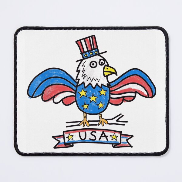 Item preview, Funny Derpy Bald Eagle Wearing Uncle Sam Top Hat Patriotic USA Cartoon designed and sold by DaphoLatara.