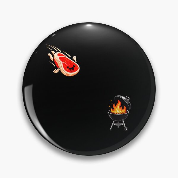 Item preview, Cute Cartoon Steak Meat Character Flying High Flying Fast Into Hot BBQ Grill designed and sold by HarinDonreka.