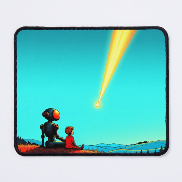 Item preview, Retro Robot Child Watching Shooting Star designed and sold by AnalogCosmos.