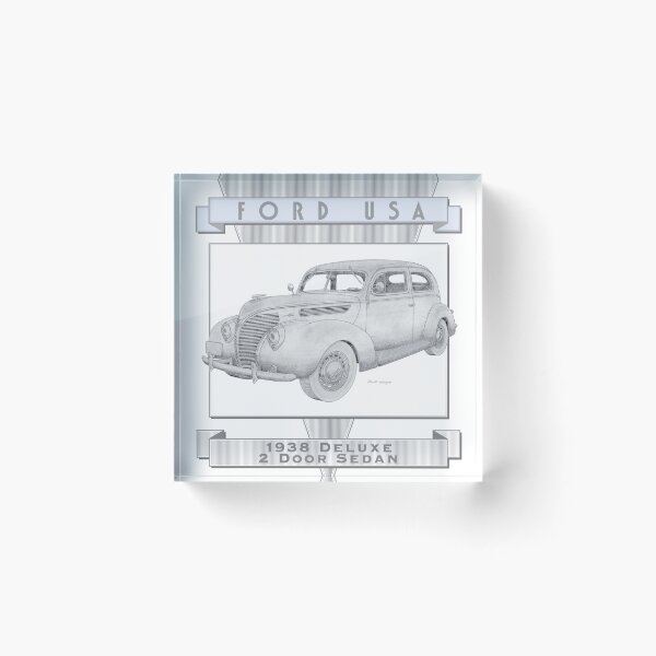 Item preview, Ford Deluxe 1938 2 Door Sedan Hand-drawn designed and sold by Classic Car Art Drawings.