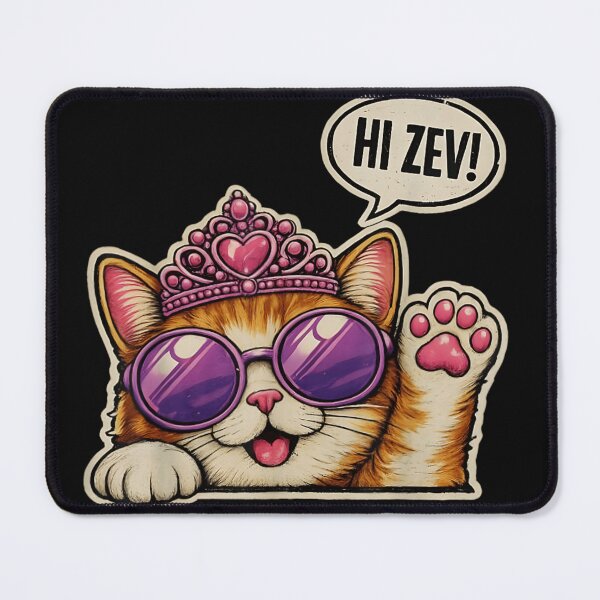 Item preview, Cute Orange Tabby Cat Princess Wearing Crown Sunglasses Saying Hi Zev designed and sold by HarinDonreka.