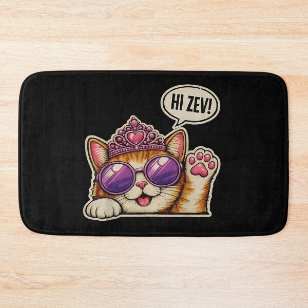 Item preview, Cute Orange Tabby Cat Princess Wearing Crown Sunglasses Saying Hi Zev designed and sold by HarinDonreka.