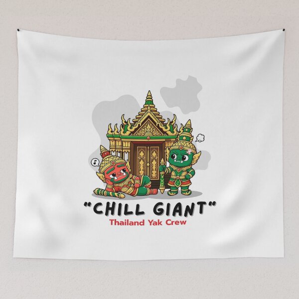 Item preview, Chill Giant Thailand Yak Crew – Cute Thai Guardian Travel Graphic | Welcome Thailand Cartoon Souvenir designed and sold by Beeform.