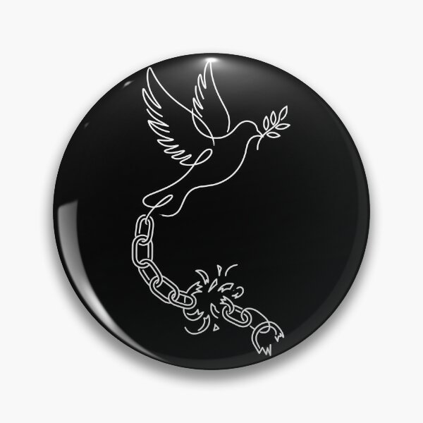 Item preview, Minimalist Line Art Peace Dove Broken Chains designed and sold by TeNovaStudio.