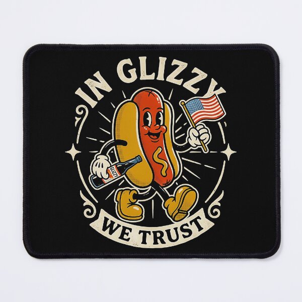 Item preview,  In Glizzy We Trust Funny Hot Dog American Flag Retro Cartoon BBQ designed and sold by graphixpolash.