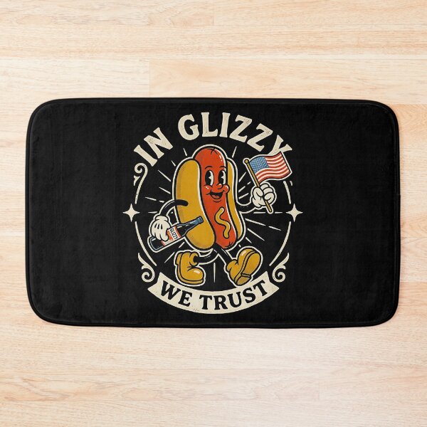 Item preview,  In Glizzy We Trust Funny Hot Dog American Flag Retro Cartoon BBQ designed and sold by graphixpolash.