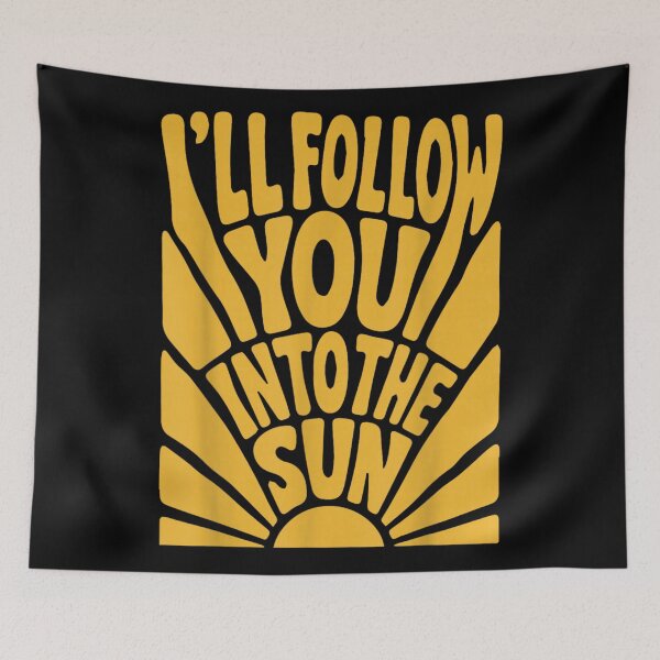 Item preview, Vintage Seventies Retro Sunburst Typography I Will Follow You Into The Sun designed and sold by HarinDonreka.