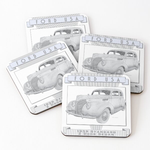 Item preview, Ford Standard 1939 2 Door Sedan Hand-drawn designed and sold by Classic Car Art Drawings.