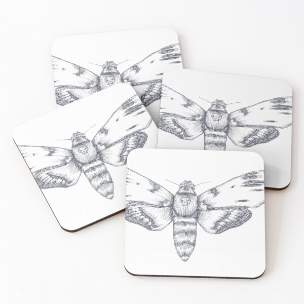 Item preview, Death Head Moth Ink Illustration designed and sold by Nocturnal Ink Studio.