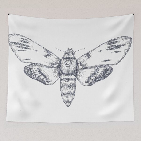 Item preview, Death Head Moth Ink Illustration designed and sold by Nocturnal Ink Studio.