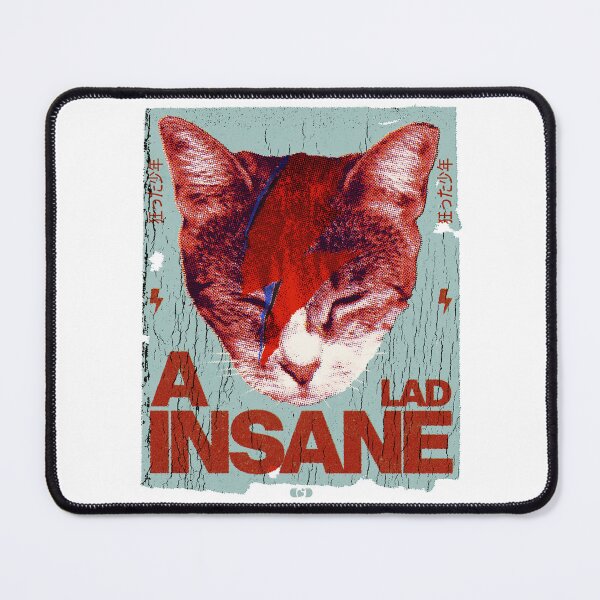 Item preview, A Lad Insane — Bowie Cat Graphic Tee designed and sold by Decorador de Corazones.
