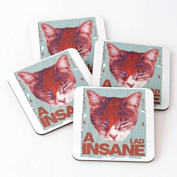 Item preview, A Lad Insane — Bowie Cat Graphic Tee designed and sold by Decorador de Corazones.