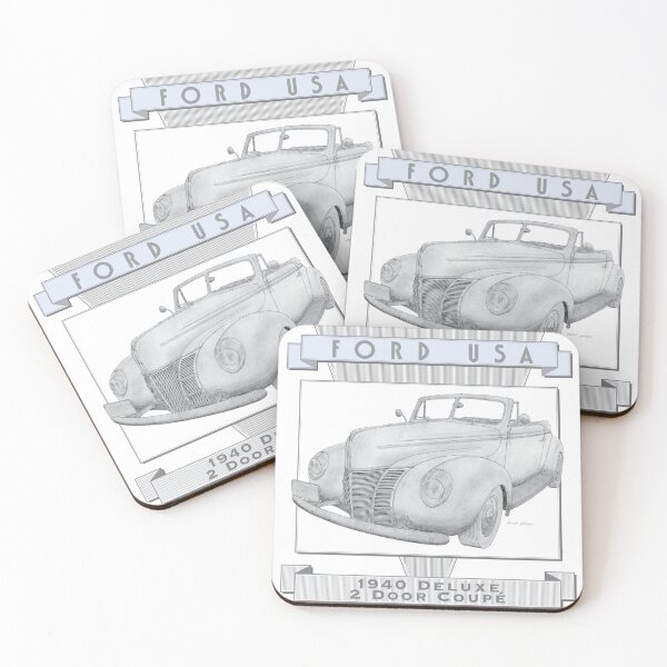Item preview, Ford Deluxe 1940 2 Door Coupé Hand-drawn designed and sold by Classic Car Art Drawings.