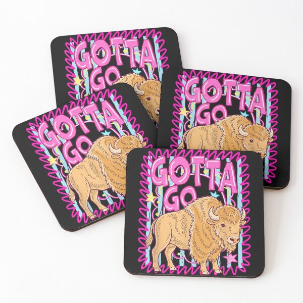 Item preview, Cute Retro Neon Pink Gotta Go Bison Buffalo Wild Animal Western Graphic designed and sold by LittleNhutton.