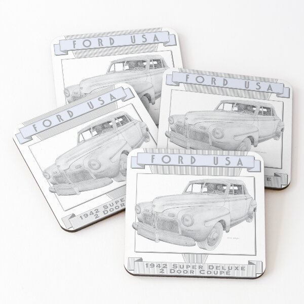 Item preview, Ford Super Deluxe 1942 2 Door Coupé Hand-drawn designed and sold by Classic Car Art Drawings.