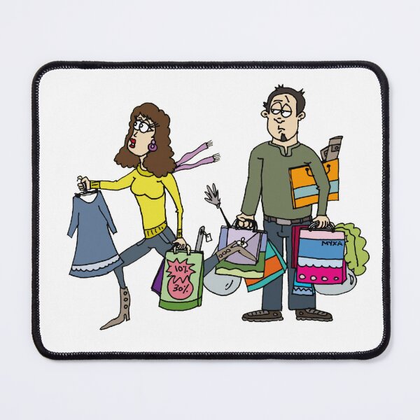 Item preview, Retail Shock Therapy – Funny Couples Shopping Meme Art designed and sold by MyxaART.