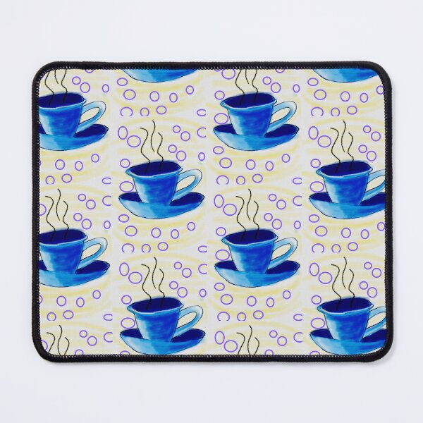 Item preview, Cute blue cup and saucer set in bubble background  designed and sold by Shukasya-Arts.