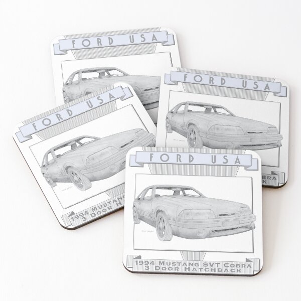 Item preview, Ford Mustang SVT Cobra 1994 3 Door Hatchback Hand-drawn designed and sold by Classic Car Art Drawings.