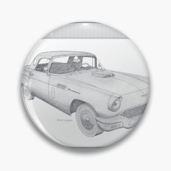 Item preview, Ford Thunderbird 1957 2 Door Hardtop Hand-drawn designed and sold by Classic Car Art Drawings.