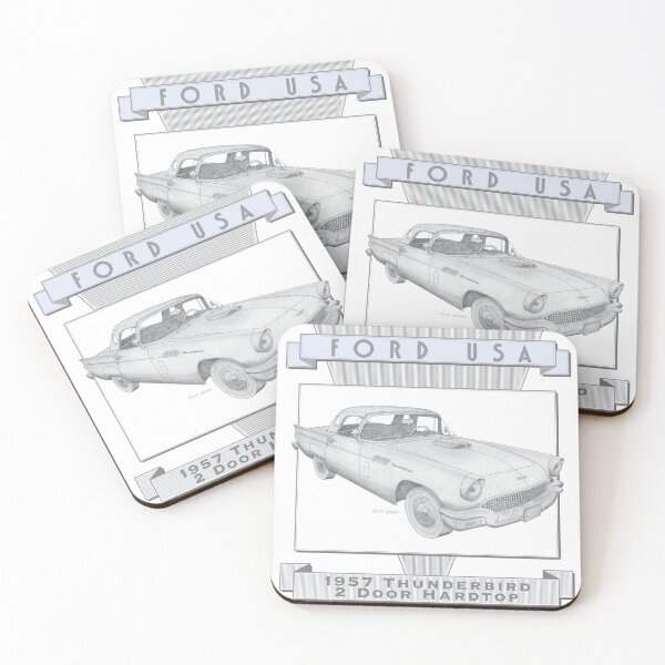 Item preview, Ford Thunderbird 1957 2 Door Hardtop Hand-drawn designed and sold by Classic Car Art Drawings.