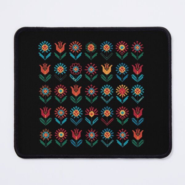 Item preview, Vintage Folk Art Cross Stitch Floral Pattern Seamless Geometric Flower Mosaic designed and sold by LittleNhutton.