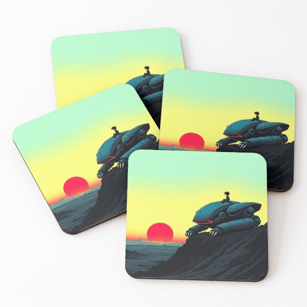 Item preview, Child Sitting Mecha Robot Sunset Wasteland designed and sold by AnalogCosmos.
