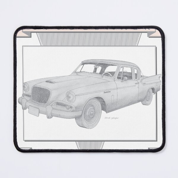 Item preview, Studebaker Hawk 1961 2 Door Coupé Hand-drawn designed and sold by Classic Car Art Drawings.