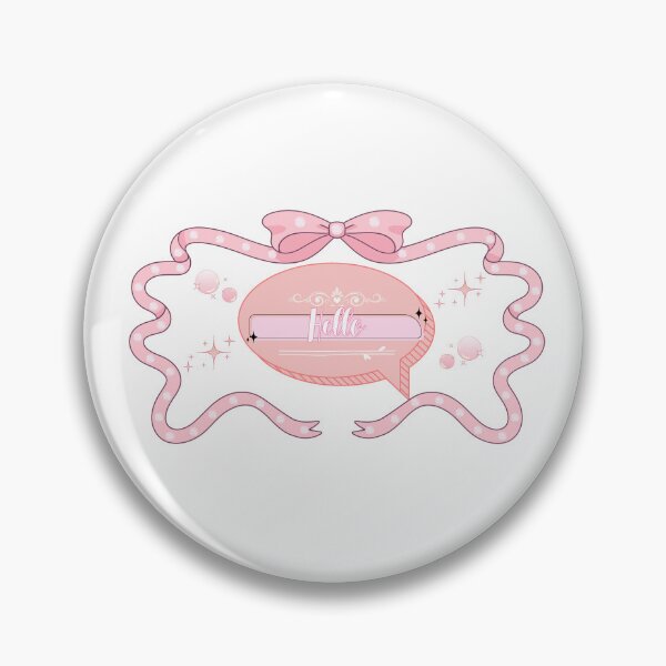 Item preview, Vintage Coquette Ribbon Bow Pastel Hello Speech Bubble designed and sold by Rehnair.