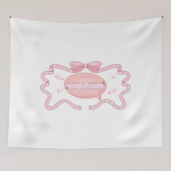Item preview, Vintage Coquette Ribbon Bow Pastel Hello Speech Bubble designed and sold by Rehnair.