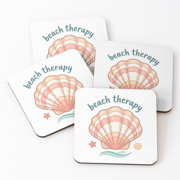 Item preview, Beach Therapy Cute Sea Shell Quote designed and sold by brandingpro.