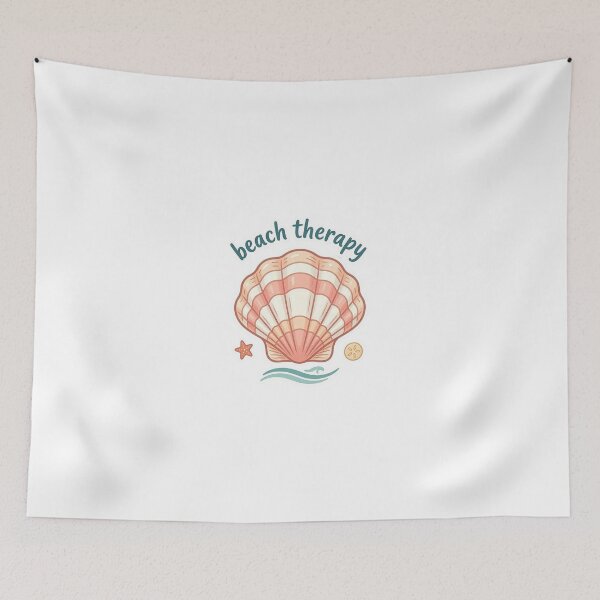 Item preview, Beach Therapy Cute Sea Shell Quote designed and sold by brandingpro.