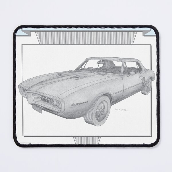 Item preview, Pontiac Firebird 400 1967 2 Door Convertible Hand-drawn designed and sold by Classic Car Art Drawings.