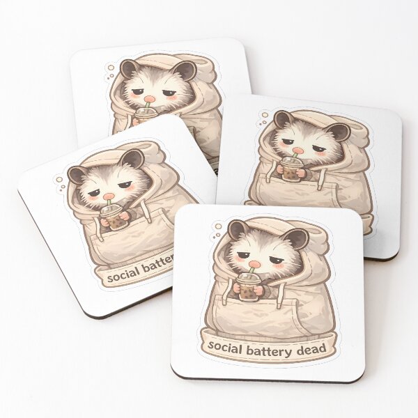 Item preview, Social Battery Dead Possum Shirt — Cute Introvert Opossum Meme designed and sold by Gremlin Hours.