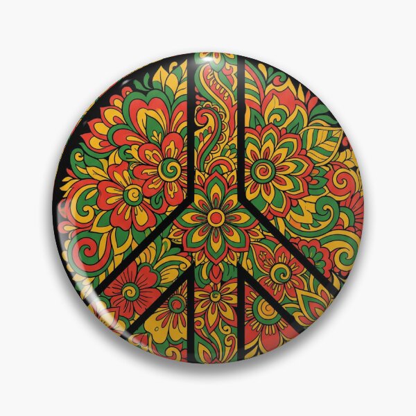 Item preview, Retro Floral Mandala Peace Sign Boho Hippie designed and sold by TeNovaStudio.