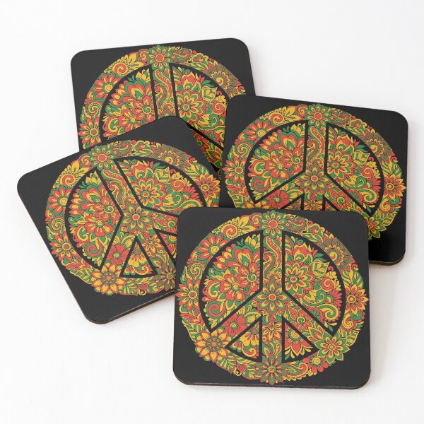 Item preview, Retro Floral Mandala Peace Sign Boho Hippie designed and sold by TeNovaStudio ⭐⭐⭐⭐⭐.