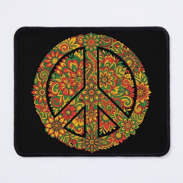Item preview, Retro Floral Mandala Peace Sign Boho Hippie designed and sold by TeNovaStudio.